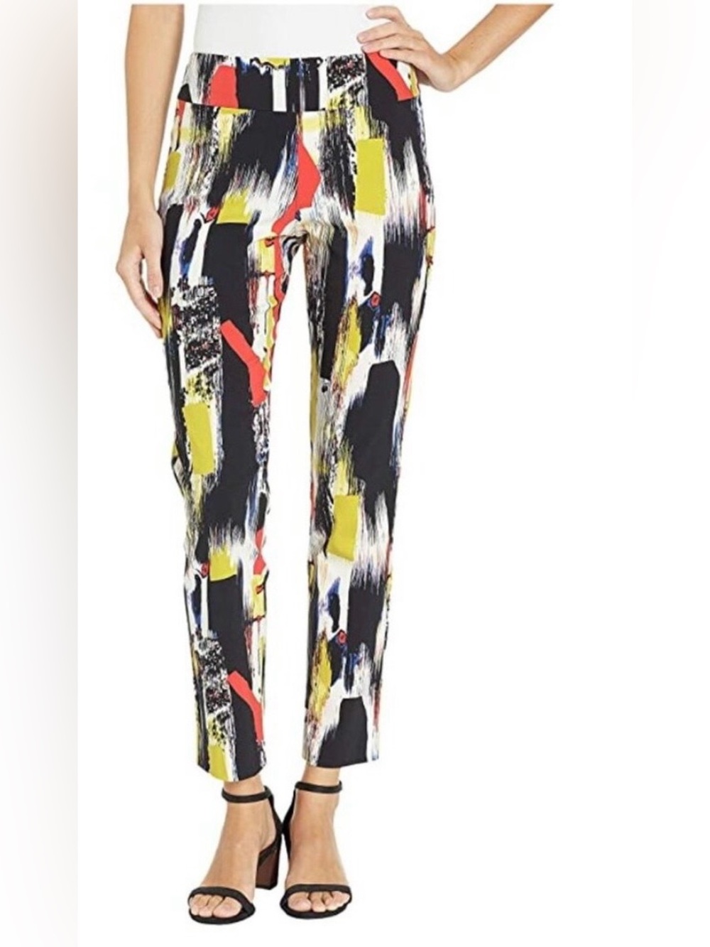 Krazy Larry Abstract Pull-on Slim Ankle Pants